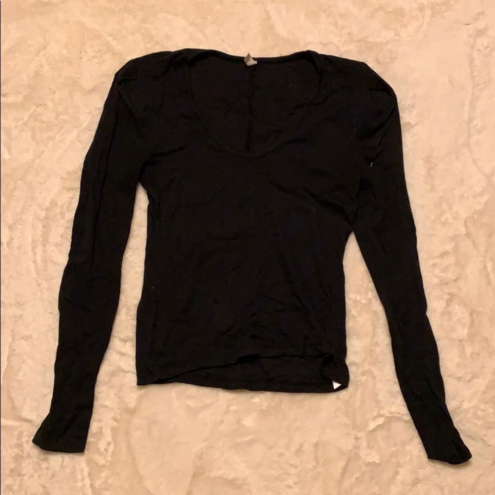 Free People ribbed puff sleeve shirt